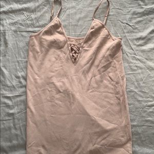 Free people light pink ribbed tank